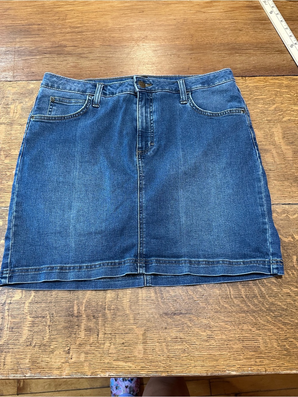 Lee Blue Denim Mini Skort sz 14 Classic Wash